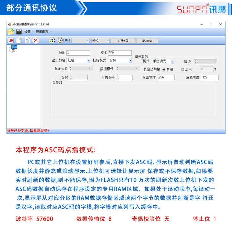LED點陣單元板顯示屏通訊協議